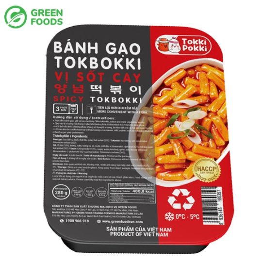 GREEN FOODS BÁNH GẠO TOKBOKKI VỊ SỐT CAY 280G