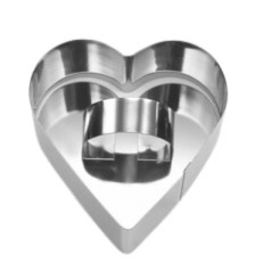 RING MOUSE KHUÔN INOX CÓ NẮP 8CM HÌNH TRÁI TIM