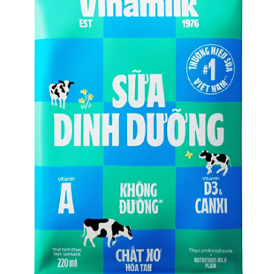 VINAMILK SỮA DINH DƯỠNG KHÔNG ĐƯỜNG BỊCH 220ML (48/THÙNG)