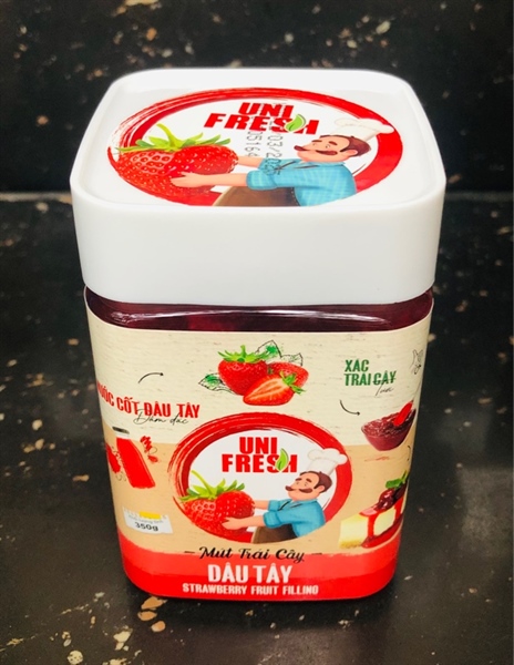 UNI FRESH MỨT DÂU TÂY HŨ 350G