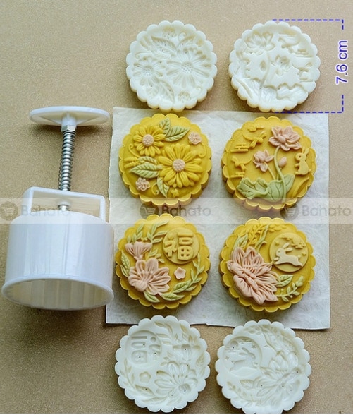 KHUÔN TRUNG THU THỎ, HOA CÚC, CHỮ HOA 4 MẶT 150-190G