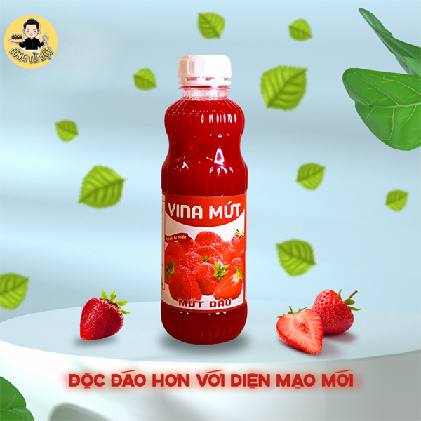 VINA SINH TỐ DÂU TÂY 1L (12/THÙNG)