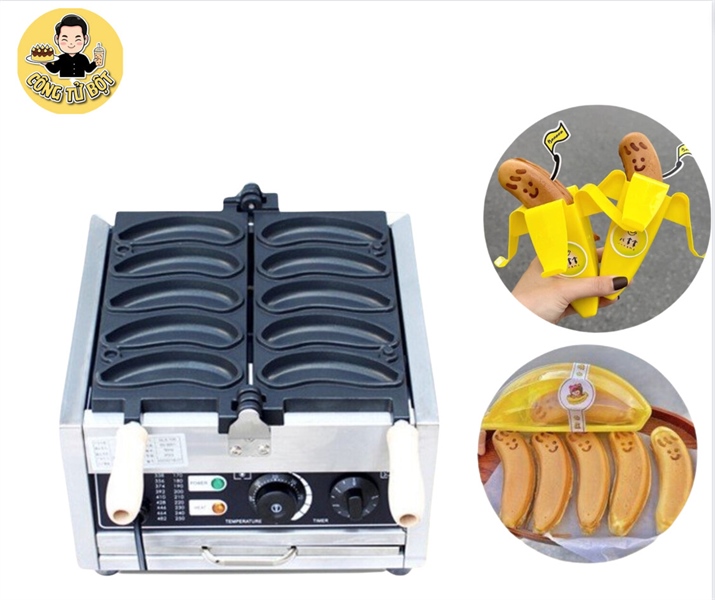 MÁY BÁNH CHUỐI KHÔNG CHỮ 5 KHUÔN
