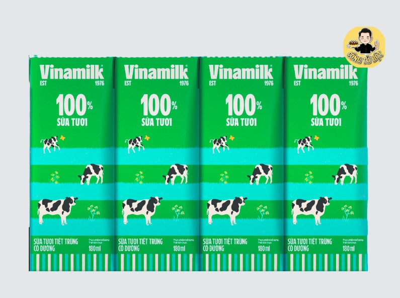 VINAMILK SỮA TƯƠI KHÔNG ĐƯỜNG HỘP NHỎ 180ML (LỐC\4 HỘP)