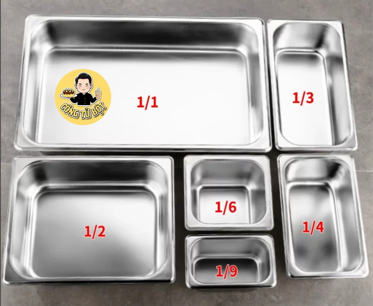 BỘ KHAY & NẮP INOX 1/6 - 16CM x 17CM