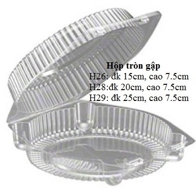 HỘP NHỰA TRÒN GẬP H28