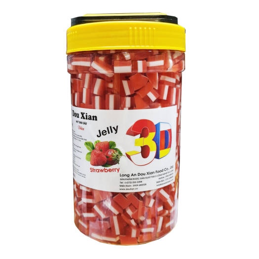 DOU XIAN HẠT TRÁI CÂY 3D CẦU VỒNG VỊ DÂU 2.5KG MH:6101