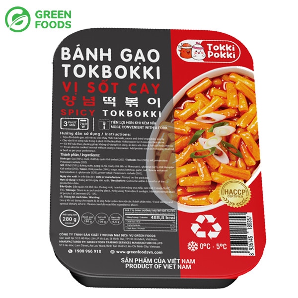 GREEN FOODS BÁNH GẠO TOKBOKKI VỊ SỐT CAY 280G