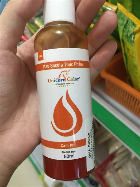 MÀU DẦU PHA SOCOLA UNICORN 80ML CAM TƯƠI