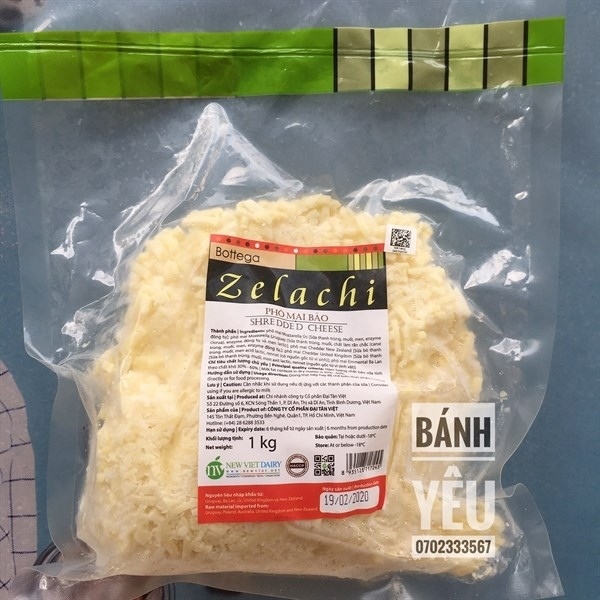 ZELACHI PHÔ MAI MOZZARELLA BÀO LOẠI 2 1KG (10/THÙNG)