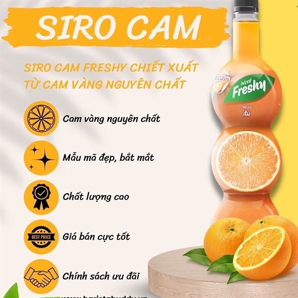 FRESHY SYRUP CAM 710ML (12/THÙNG)
