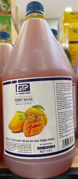 GTP SYRUP XOÀI 1,9l