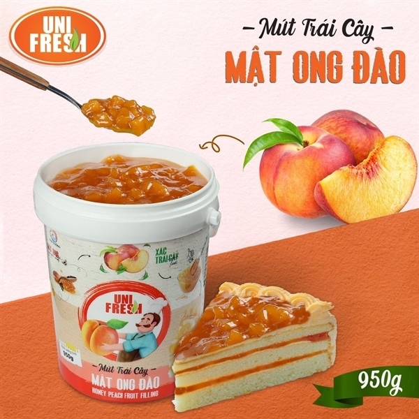 UNI FRESH MỨT MẬT ONG ĐÀO XÔ 950G