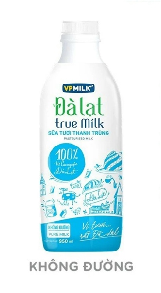 VPMILK SỮA TƯƠI TT KHÔNG ĐƯỜNG ĐÀ LẠT 950ML