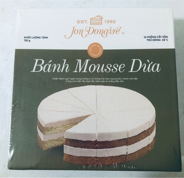 JON DONAIRE BÁNH MOUSSE DỪA 720G