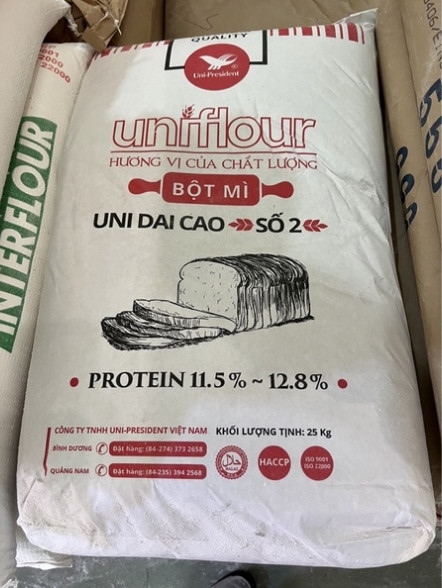 UNI BỘT MÌ DAI CAO SỐ 2 BAO 25KG
