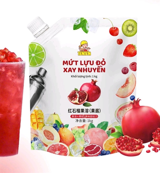 TENTEN MỨT LỰU ĐỎ XAY NGHUYỄN 1KG (12/THÙNG)