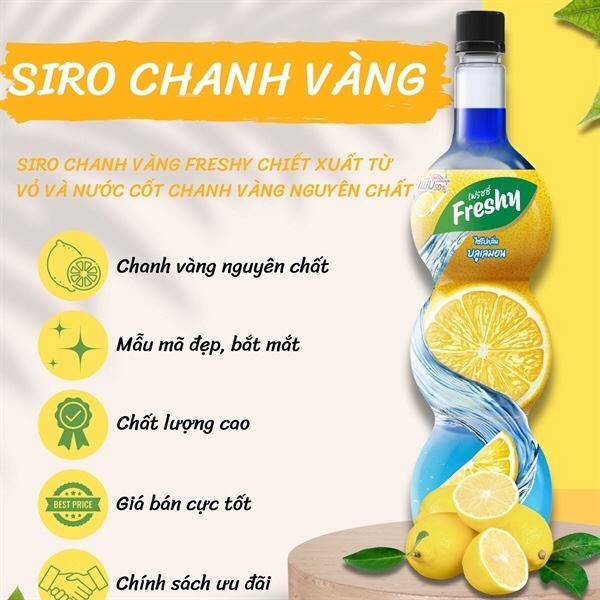 FRESHY SYRUP CHANH VÀNG 710ML (12/THÙNG)